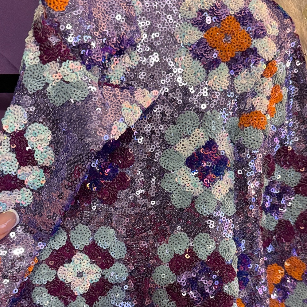 Nasty Gal Purple Multicolor Sequin Blazer - Picture 4 of 5